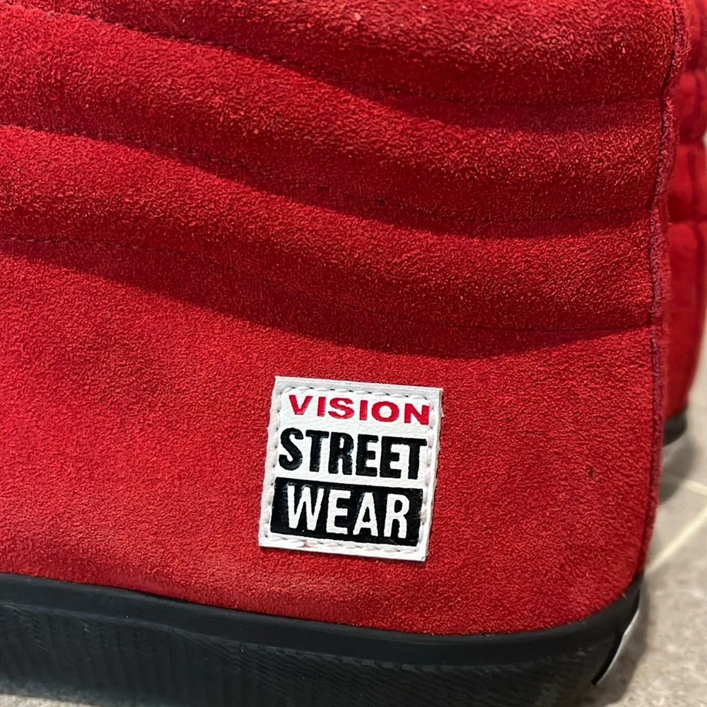 Vision Street Wear VSW Suede Hi skate skateboard shoes sneakers red Mens Size 13
